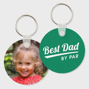 Llavero Mejor Papá Por Par Personalizado Photo Golf Green