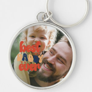 Llavero Mejor Papá Retro Foto Personalizada  