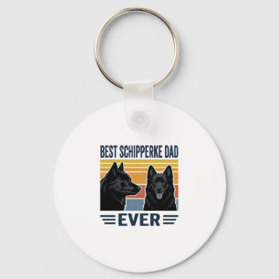 Llavero Mejor Papá Schipperke Retro Diseño Vectorial de Pe