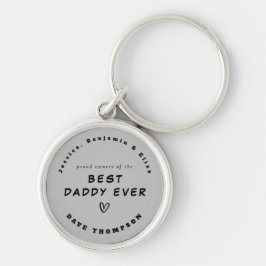 Llavero Mejor Papi Siempre Nombres Personalizados Gris Neg