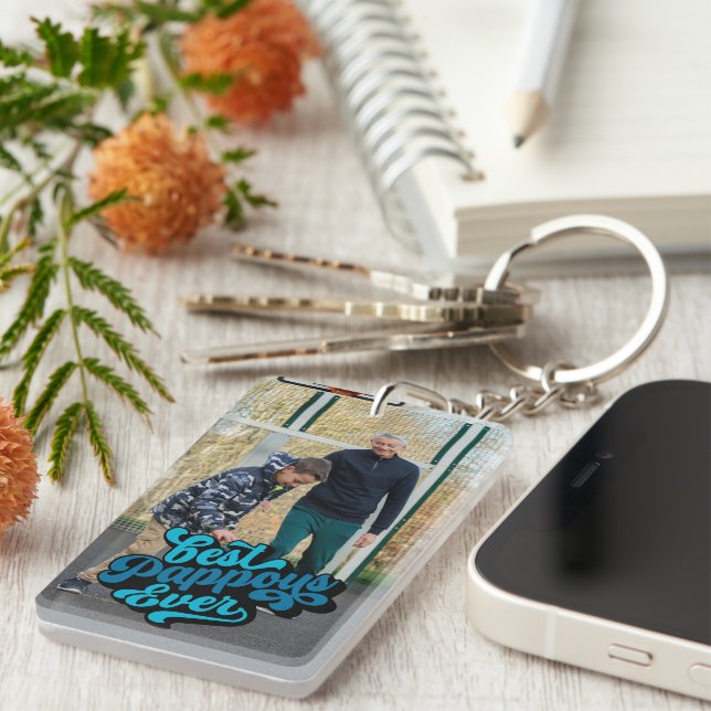 Llavero Mejor Pappous | Foto del abuelo (Frente Derecha)