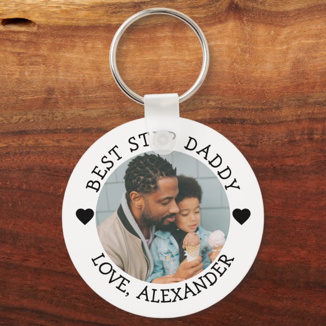 Llavero Mejor paso foto de papi personalizada (Anverso)