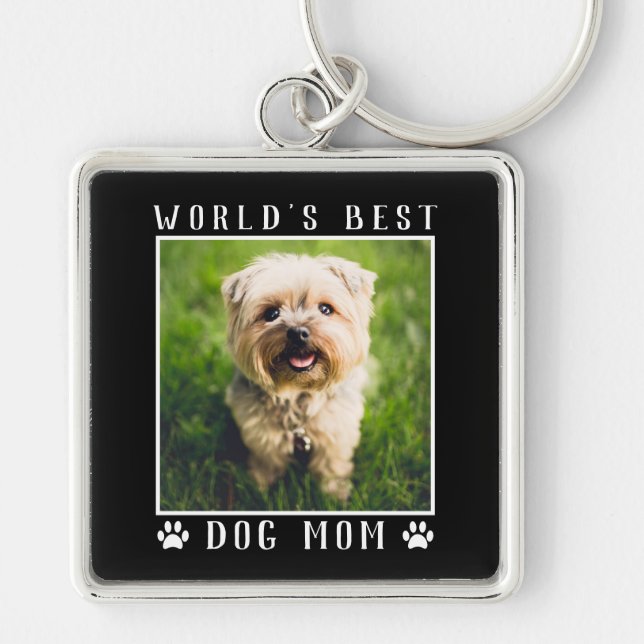Llavero Mejor perro del mundo: mamá pinta fotos de Mascota (Frente)