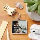 Llavero Mejor Perro Moderno siempre Foto Keepsake<br><div class="desc">Cadena de fotos personalizada Best Dog Modern. Un regalo perfecto para los amantes del perro.</div>