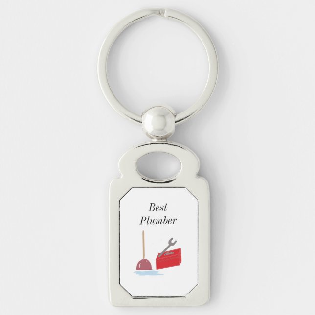Llavero Mejor plomero con herramientas de fontanería (Anverso)