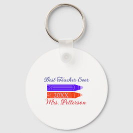 Llavero Mejor profesor de lágrimas azules rojas que añada 