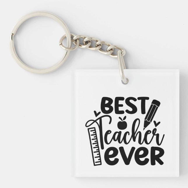 Llavero Mejor Profesor de Wordart (Frente)