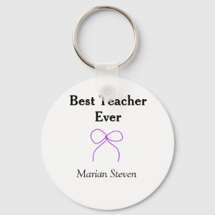 Llavero Mejor profesor jamás lazo púrpura nombre agradecim
