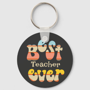 Llavero Mejor Profesor Retro Tipografía