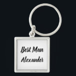 Llavero Mejor regalo de hombre Nombre personalizado Regalo<br><div class="desc">Hermosa caligrafía,  cadena de teclas blanca y negra del Mejor Hombre. Perfecto para favores de boda.</div>