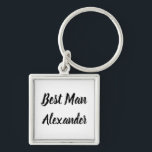 Llavero Mejor regalo de hombre Nombre personalizado Regalo<br><div class="desc">Hermosa caligrafía, cadena de teclas blanca y negra del Mejor Hombre. Perfecto para favores de boda.</div>