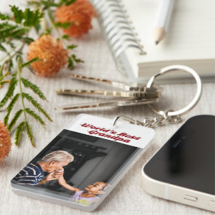 Llavero Mejor texto de foto burgundy del abuelo