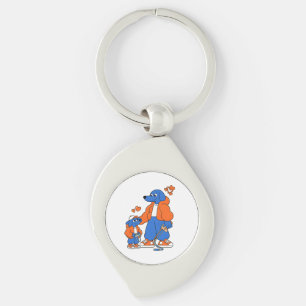 Llavero Mejores amigos: dúo de perro azul padre e hijo ( O