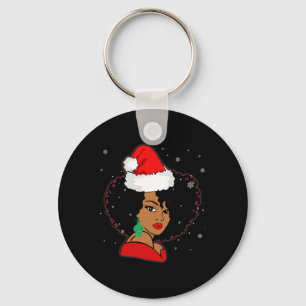 Llavero Melanin Navidades de la Chica africana norteameric