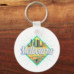 Llavero Melbourne Victoria Australia Retro Skyline Vintage