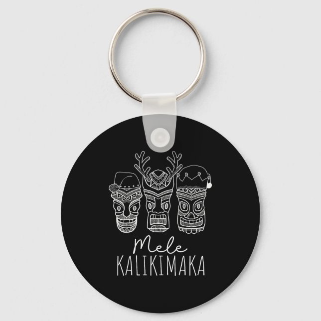 Llavero Mele Kalikimaka Christmas Hawaiian Santa Tiki Mask (Anverso)