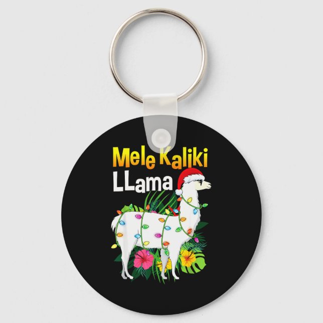 Llavero Mele Kalikimaka Christmas Shirt Hawaiian Llama X-m (Anverso)