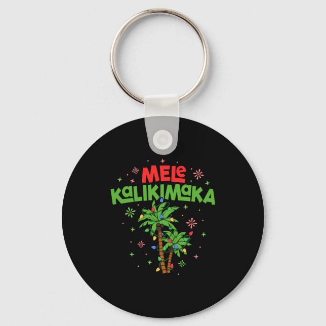 Llavero Mele Kalikimaka Hawaiian Christmas Palm Tree Light (Anverso)