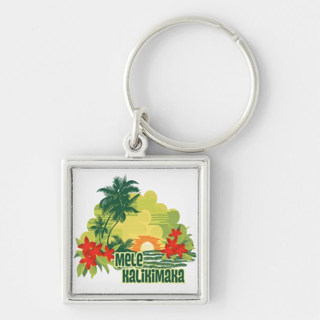 Llavero Mele Kalikimaka Navidades de la Isla Tropical de H (Frente)