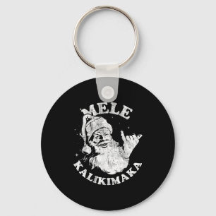 Llavero Mele Kalikimaka Retro Hawái Santa Aloha Navidad