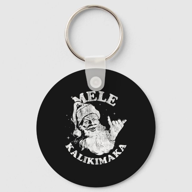 Llavero Mele Kalikimaka Retro Hawaii Santa Aloha Christmas (Anverso)