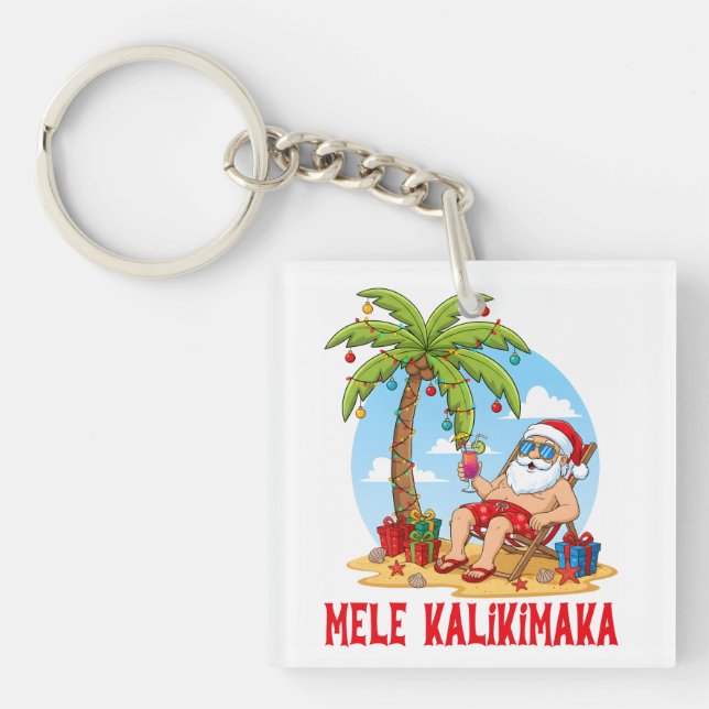 Llavero Mele Kalikimaka Santa Navidad (Frente)