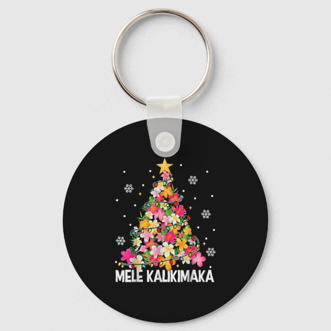 Llavero Mele Kalikimaka Tro, Árbol de Navidad floral hawai (Anverso)