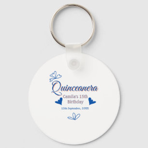 Llavero Melocotón azul quinceanera 15º cumpleaños méxico r