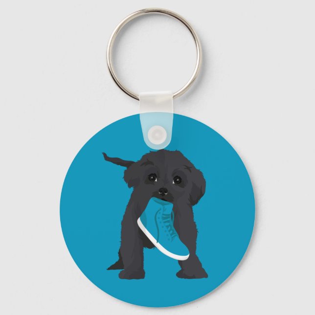 Llavero Melody El Affenpinscher Puppy Robando Zapatos (Anverso)