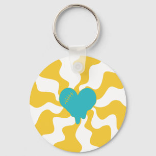 Llavero Melt cardíaco - turquesa y amarillo