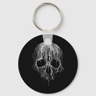 Llavero Melting Skull Black White Art Grapheen