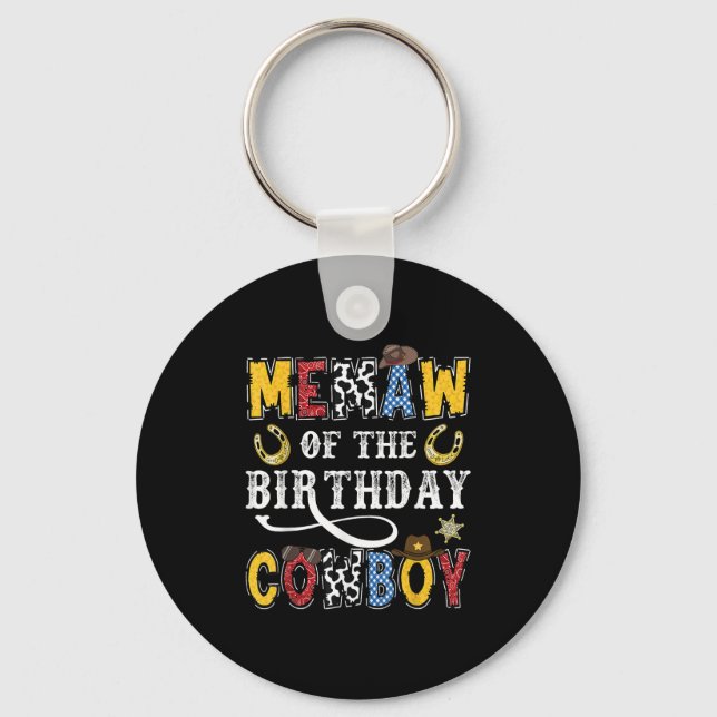 Llavero Memaw Of The Birthday Cowboy Western Rodeo Memaw  (Anverso)