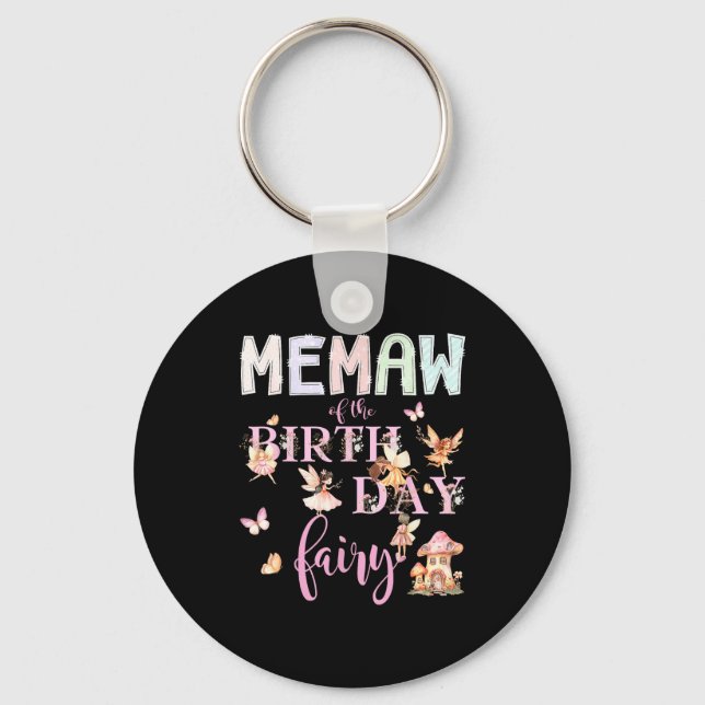 Llavero Memaw Of The Birthday Fairy Birthday Girl Magical  (Anverso)