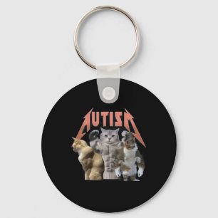 Llavero Meme de autismo de los gatos buff