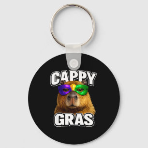 Llavero Meme de capybara con máscara divertida de mardi gr