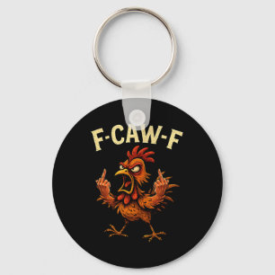Llavero Meme de gallo F-caw-f Fcawf Humor de pollo diverti