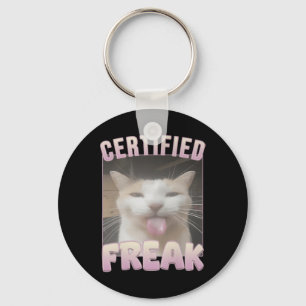 Llavero Meme de gato divertido certificado friki 