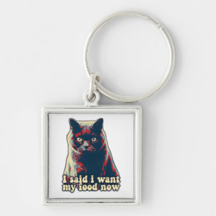 Llavero Meme de gato enojado para gatos y propietarios de 
