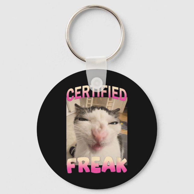 Llavero Meme de gato falso certificado Memes ofensivos Gra (Anverso)