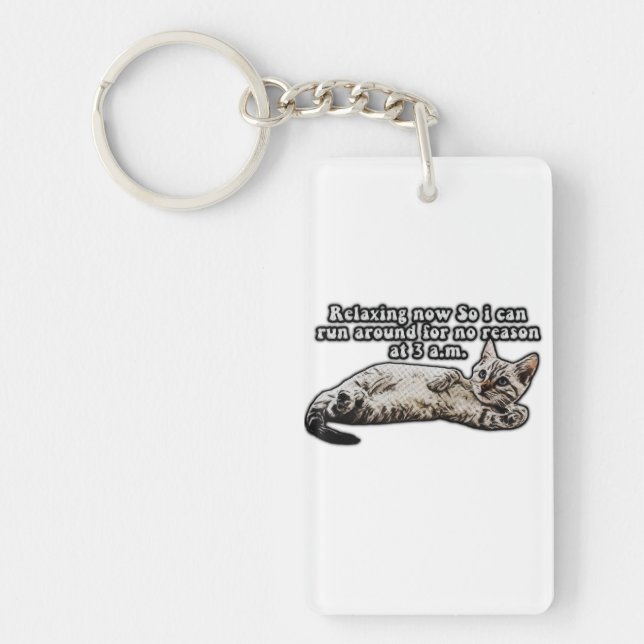 Llavero Meme de gato gracioso para gatitos y dueños de gat (Frente)