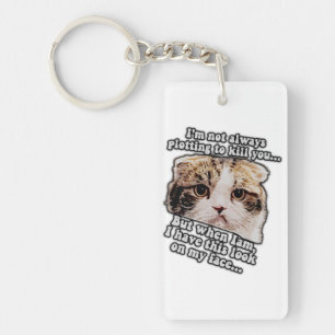 Llavero Meme de gato gruñón para propietarios de gatos y a