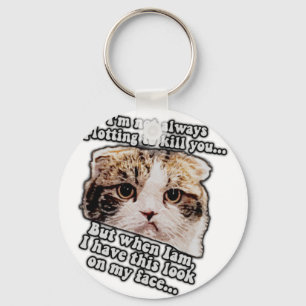Llavero Meme de gato gruñón para propietarios de gatos y a