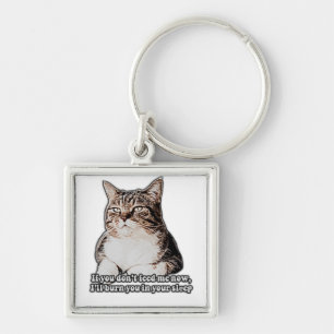 Llavero Meme de gatos gruñón para gatos y propietarios de 
