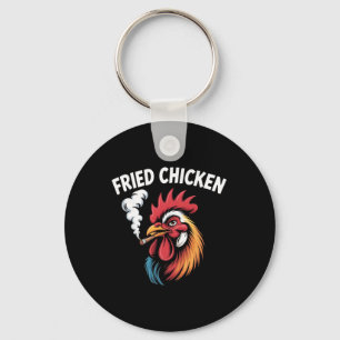 Llavero Meme de hierba de pollo frito fumador de porros 