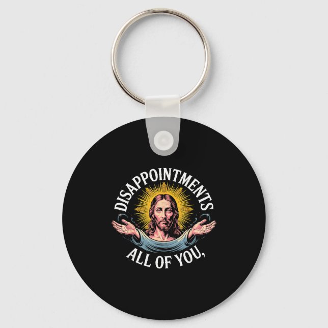 Llavero Meme de Jesús decepcionado con todos ustedes (Anverso)