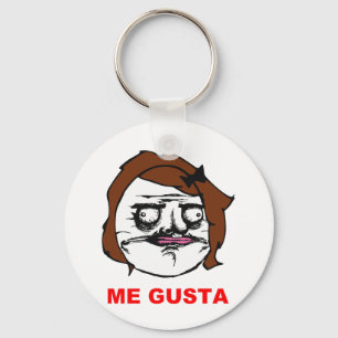 Llavero Meme de la rabia cómica marrón me gusta