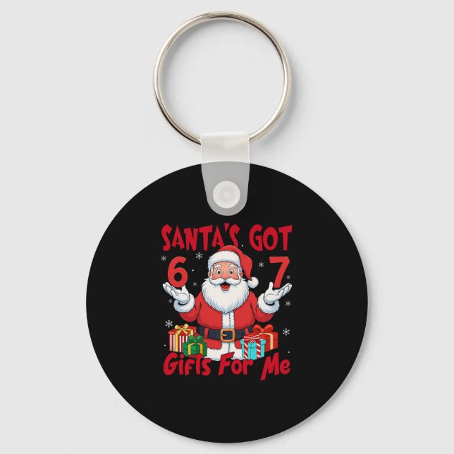 Llavero Meme de Santa Six Seven Navidad Meme Gen Z  (Anverso)