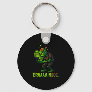 Llavero Meme divertido de cerebro podrido de zombie 6 7 Ha