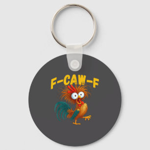 Llavero Meme divertido de gallo F-caw-f Humor de pollo div
