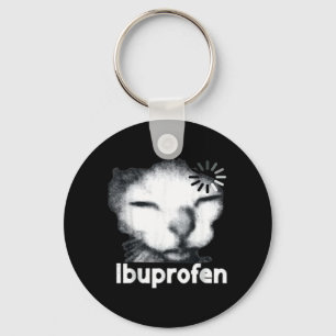 Llavero Meme divertido de gato con Ibuprofeno y felino feo